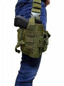 Кобура стегнова з платформою Molle (олива, кайот)