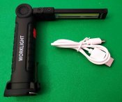 Фонарик портативный(светодиодный, раскладной, пять режимов и два цвета). USB. Блиц.