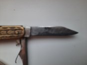 Ножик ,накладки латунь, знак качества.