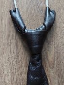 Галстук Zippi, краватка, натуральная кожа, коричневый, лёгкое б/у, Швейцария