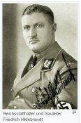 Открытка гауляйтеру края Шверин, Фридриху Хильдебранд