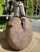Немецкая Литровая Фляга (Luftschutz) в родном чехле со стаканчиком) (Клеймо: JSD-1939)