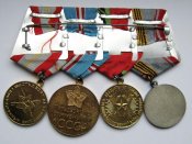 Ветеран вооруженных сил СССР = 20 лет ПОБЕДЫ = 50 и 60 лет вооруженных сил СССР = 4 медали