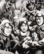 Five kamikaze pilots playing with a puppy, May 26, 1945.jpg