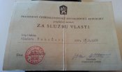 Чехословакия Медаль на документе