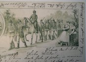 104-х летняя Оригинальная немецкая открытка времен  WW1 «Привет из полка».