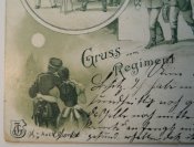 104-х летняя Оригинальная немецкая открытка времен  WW1 «Привет из полка».