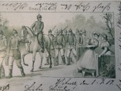 104-х летняя Оригинальная немецкая открытка времен  WW1 «Привет из полка».