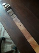 Ремень скаута с литой латунной прягой и кожаным полотном(За Вашу цену старт с 1-й гривны)