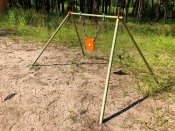 Стойка с мишенью гонгом 100мм, для калибра 22LR.  Сателит (711)