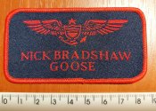 Шеврон, нашивка для декора, ткань, авиация, фильм Top Gun, NICK BRADSHAW GOOSE, ВМС США