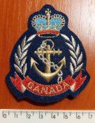 Шеврон, нашивка, кокарда для декора Canada, ткань, корона, якорь, флот, Канада