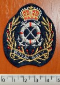 Шеврон, нашивка, кокарда для декора Royal Navy, ткань, корона, якорь, флот, 50х60 мм, Великобритания