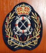 Шеврон, нашивка, кокарда для декора Royal Navy, ткань, корона, якорь, флот, 50х60 мм, Великобритания