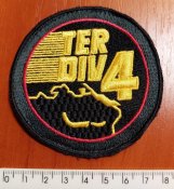 Шеврон, нашивка на китель TER DIV 4, диаметр 80 мм, 1995 г, армия ВС Швейцария