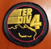Шеврон, нашивка на китель TER DIV 4, диаметр 80 мм, 1995 г, армия ВС Швейцария