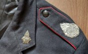 Китель пожарника + петлицы, погоны, размер 46, б/у, пожарный Польша