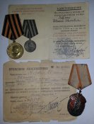 знак почета (гладкий реверс) ,орден, медаль и знаки на танкоремонтника времен 2МВ