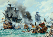 Морское сражение между британской и...