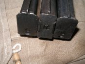 Три секторных магазина ППШ в штатном подсумке (клейма)