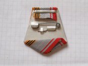 Колодка из алюминия, однослойная с лентой к медали Ветеран Вооруженных Сил СССР