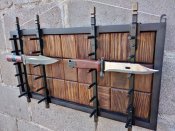 Настенная ножевая декоративная подставка на 12 мест хранения