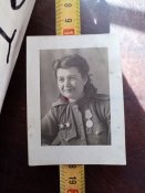 Фотография медработницы лагеря военнопленных с печатью