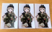 Наклейка Military Anime Girl