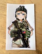 Наклейка Military Anime Girl