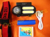Фонарь налобный аккумуляторный Headlamp  611 XPE COB с аккумулятором
