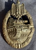 Боевой Знак Немецкого Танкиста «За Танковый Бой» в серебре (с подорванного паровоза) (в состоянии)