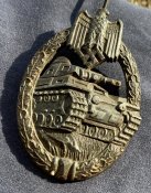 Боевой Знак Немецкого Танкиста «За Танковый Бой» в серебре (с подорванного паровоза) (в состоянии)