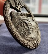 Боевой Знак Немецкого Танкиста «За Танковый Бой» в серебре (с подорванного паровоза) (в состоянии)