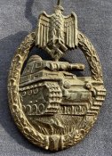 Боевой Знак Немецкого Танкиста «За Танковый Бой» в серебре (с подорванного паровоза) (в состоянии)