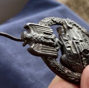 Боевой Знак Немецкого Танкиста «За Танковый Бой» в серебре (с подорванного паровоза) (в состоянии)