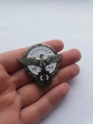 Значок победителя соревнований Гитлерюгенд 1944 год 2 степени под серебро Германия Третий рейх (1 шт.)