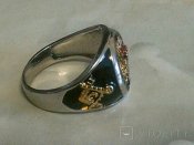 Крест и корона - кольцо разм.20