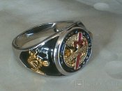 Крест и корона - кольцо разм.20