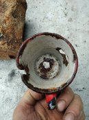 Антуражний казанок та кружка. Побиті усколками. З позицій РІА ПСВ.
