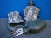 Фляга армейская "US Army bottle" 1л пластиковая, в чехле камуфляж.