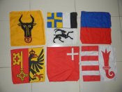 прапри,герби міст Швейцарії. розм.30 см. Х 31см.100 % котон.б/в.