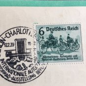 3- рейх. 1939 г. Спецгашение на Deutsche Bank. Международная авто- и мотовыставка в г. Берлине