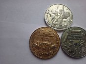 3 настольных медалей Азовских походов .