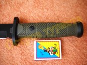 Нож охотничий туристический  Columbia 2148B с  пластиковым чехлом олива 30см