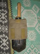Лопатка МПЛ - клеймо 1989г, ОТК. Малая пехотная лопата с чехлом (лот №23/2)