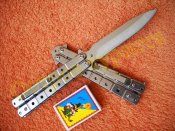 Нож бабочка балисонг складной 2396 с клипсой стальной