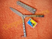 Нож бабочка балисонг складной 2396 с клипсой стальной
