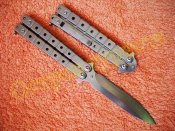 Нож бабочка балисонг складной 2396 с клипсой стальной