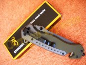 Складной тактический нож Browning DA166 Хаки стеклобой стропорез 23.5 см