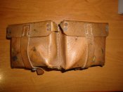 Подсумок Gewehr 43, кожа-шагрень, клеймо Ros 1944